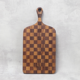 Wooden Serving Board Rectangular (Checkered - Dark Brown)(画像)
