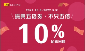 振興五倍券加碼回饋10%(圖)